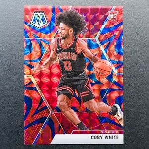 Coby White RC - 2019-20 Panini Mosaic Mosaic Blue Reactive #211